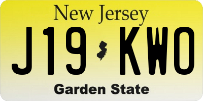 NJ license plate J19KWO
