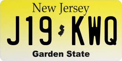 NJ license plate J19KWQ