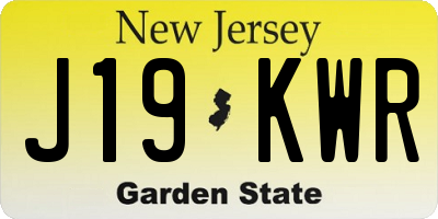 NJ license plate J19KWR
