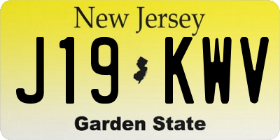NJ license plate J19KWV
