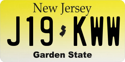 NJ license plate J19KWW