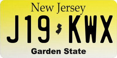 NJ license plate J19KWX