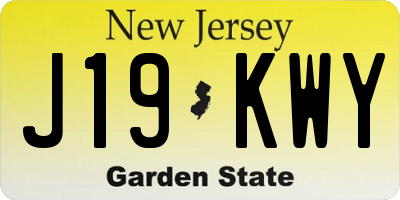 NJ license plate J19KWY