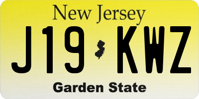 NJ license plate J19KWZ