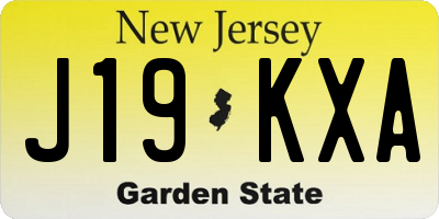 NJ license plate J19KXA