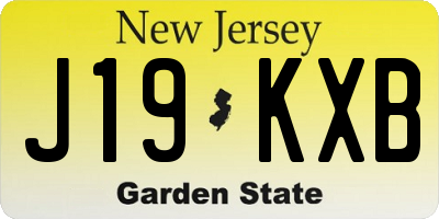 NJ license plate J19KXB