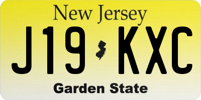 NJ license plate J19KXC