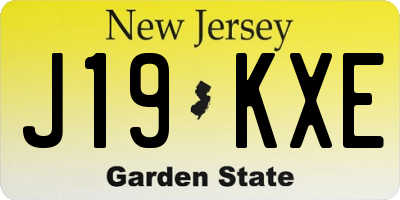 NJ license plate J19KXE