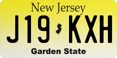 NJ license plate J19KXH