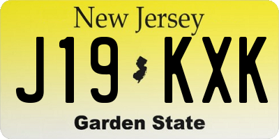 NJ license plate J19KXK