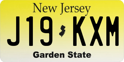 NJ license plate J19KXM
