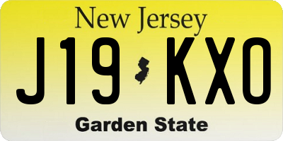 NJ license plate J19KXO