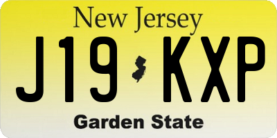 NJ license plate J19KXP