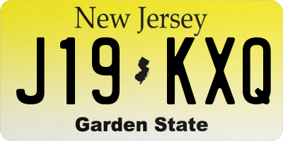 NJ license plate J19KXQ