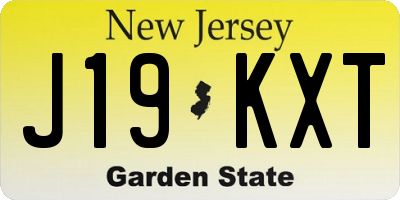 NJ license plate J19KXT