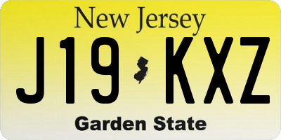 NJ license plate J19KXZ