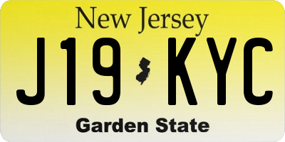NJ license plate J19KYC