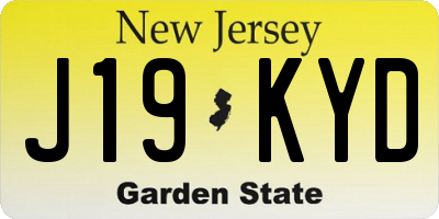 NJ license plate J19KYD
