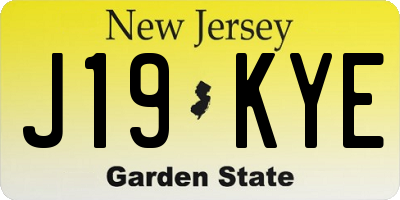 NJ license plate J19KYE