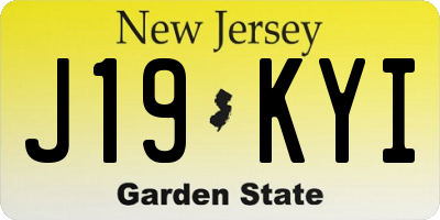 NJ license plate J19KYI