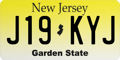 NJ license plate J19KYJ