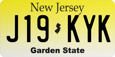 NJ license plate J19KYK