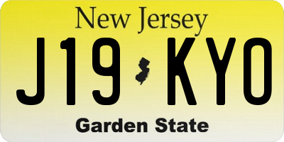 NJ license plate J19KYO