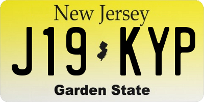 NJ license plate J19KYP