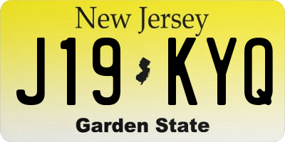 NJ license plate J19KYQ