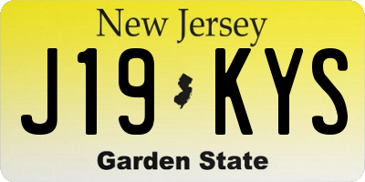 NJ license plate J19KYS