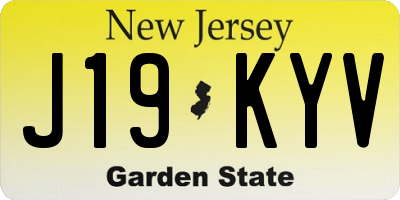 NJ license plate J19KYV