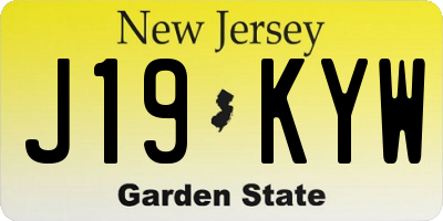 NJ license plate J19KYW