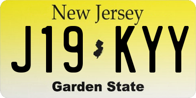 NJ license plate J19KYY