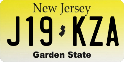 NJ license plate J19KZA