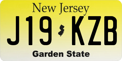 NJ license plate J19KZB