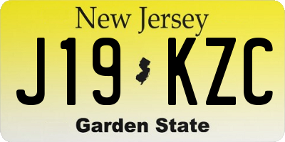 NJ license plate J19KZC