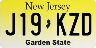 NJ license plate J19KZD