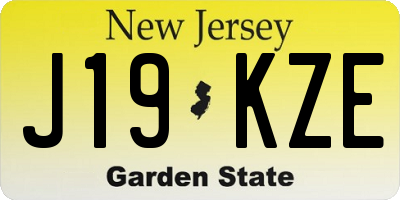 NJ license plate J19KZE