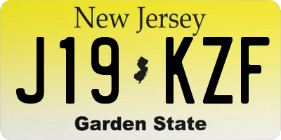 NJ license plate J19KZF