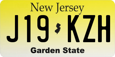 NJ license plate J19KZH