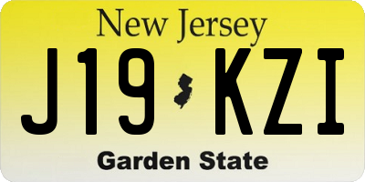 NJ license plate J19KZI