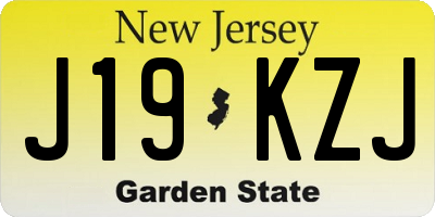 NJ license plate J19KZJ