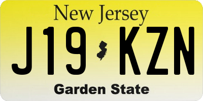 NJ license plate J19KZN