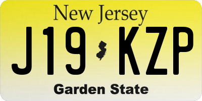 NJ license plate J19KZP