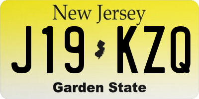 NJ license plate J19KZQ