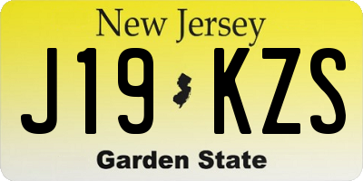NJ license plate J19KZS