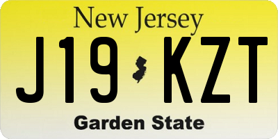 NJ license plate J19KZT