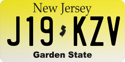 NJ license plate J19KZV