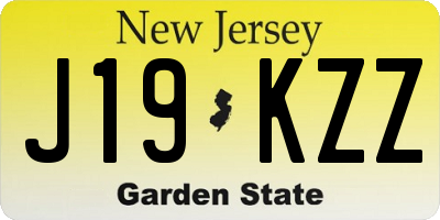 NJ license plate J19KZZ