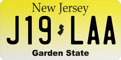 NJ license plate J19LAA